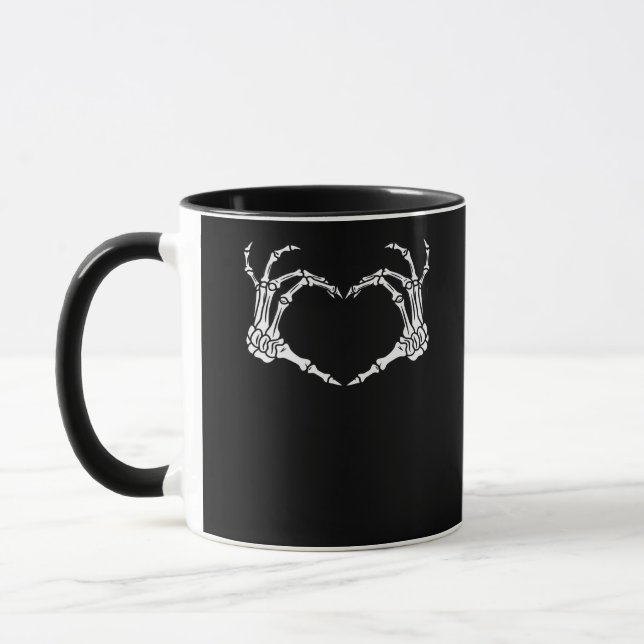 Skeleton Hand Heart Halloween Design Tasse (Links)