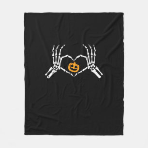 Skeleton Hand Heart Halloween Kostüm Pumpkin Fleecedecke