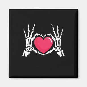 Skeleton Hand Heart Halloween Magnet