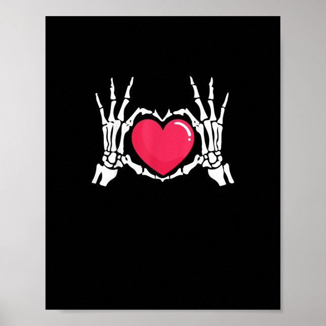 Skeleton Hand Heart Halloween Poster (Vorne)