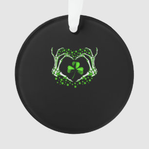 Skeleton Hand Heart Kleeblatt St Patricks Day Padd Ornament