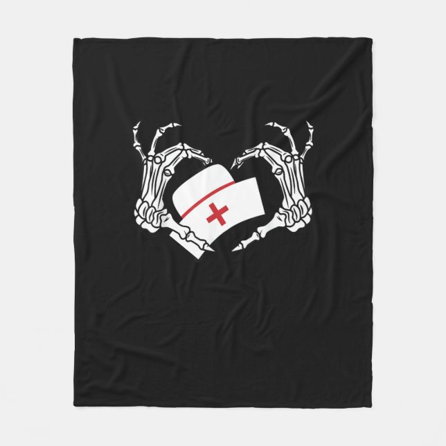 Skeleton Hand Heart Lazy Diy Halloween Kostüm Nur Fleecedecke (Vorderseite)