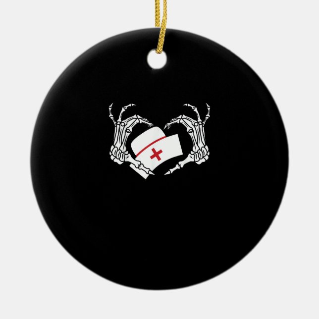 Skeleton Hand Heart Lazy Diy Halloween Kostüm Nur Keramik Ornament (Vorne)