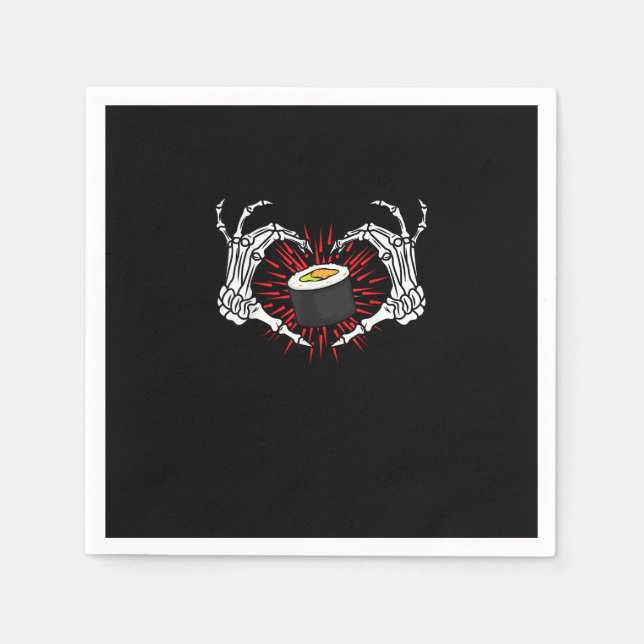 Skeleton Hand Heart Lazy Diy Halloween Kostümkost Serviette (Vorderseite)