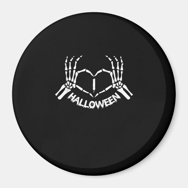 Skeleton Hand Heart Lazy Halloween Kostüm Funny Magnet (Vorne)