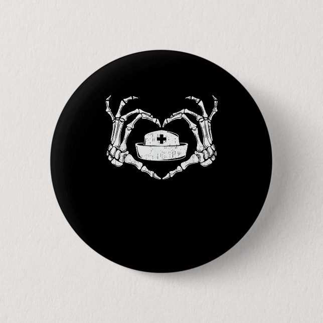 Skeleton Hand Heart Lazy Halloween Kostüm Funny N Button (Vorderseite)