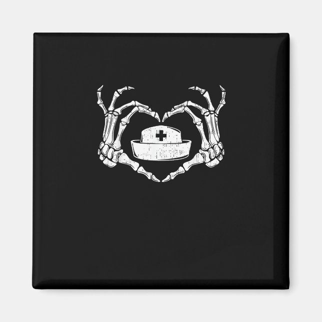 Skeleton Hand Heart Lazy Halloween Kostüm Funny N Magnet (Vorne)