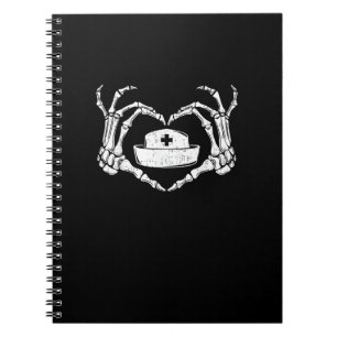 Skeleton Hand Heart Lazy Halloween Kostüm Funny N Notizblock