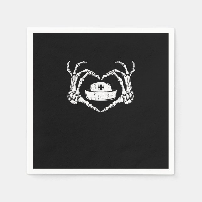 Skeleton Hand Heart Lazy Halloween Kostüm Funny N Serviette (Vorderseite)