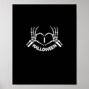 Skeleton Hand Heart Lazy Halloween Kostüm Funny Poster