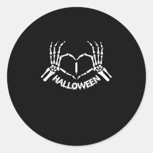 Skeleton Hand Heart Lazy Halloween Kostüm Funny Runder Aufkleber