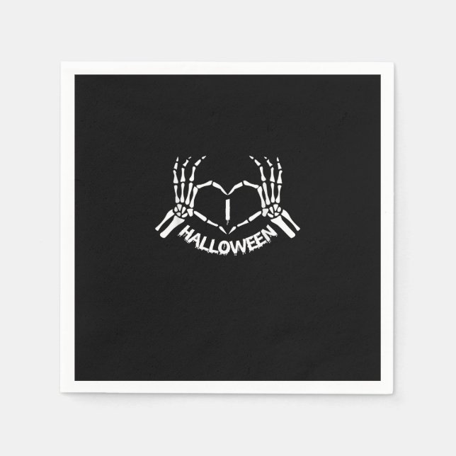 Skeleton Hand Heart Lazy Halloween Kostüm Funny Serviette (Vorderseite)