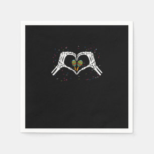 Skeleton Hand Heart Maracas Cinco De Mayo Mexiko Serviette