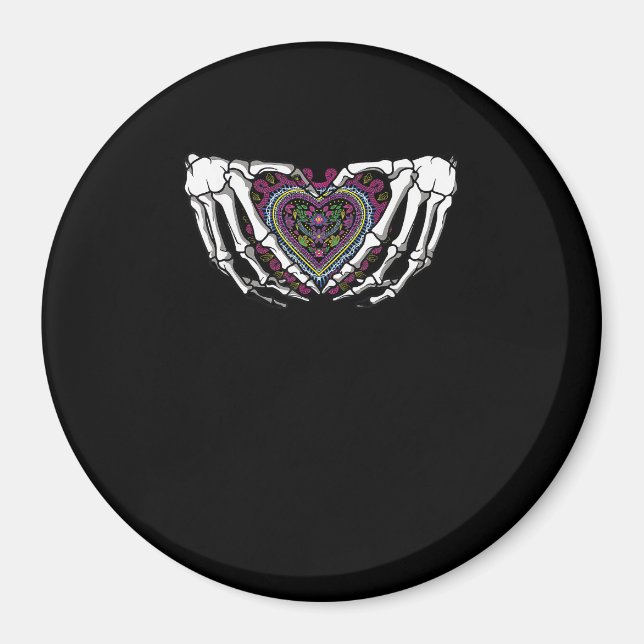 Skeleton Hand Heart Muertos Mexikanischer Tag der  Magnet (Vorne)