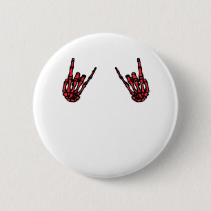 Skeleton Hand Heart Roll & Red Classic Button