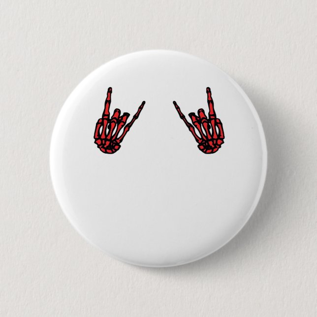 Skeleton Hand Heart Roll & Red Classic Button (Vorderseite)
