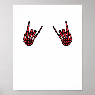 Skeleton Hand Heart Roll & Red Classic Poster