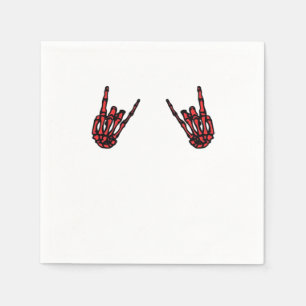 Skeleton Hand Heart Roll & Red Classic Serviette