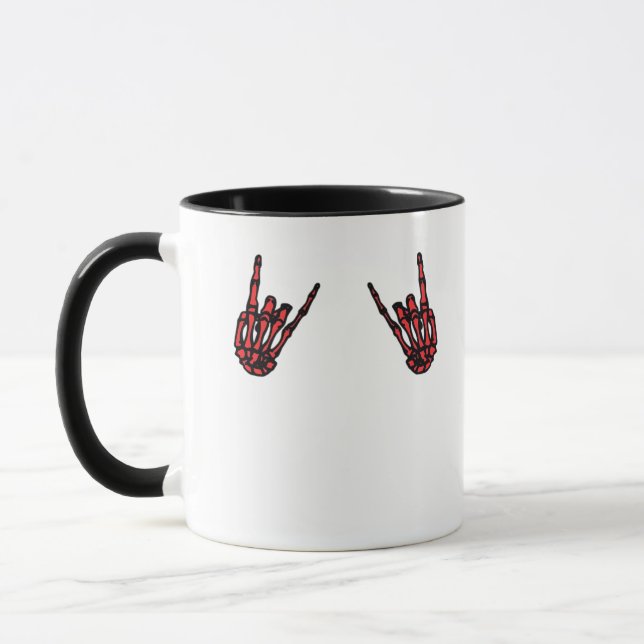 Skeleton Hand Heart Roll & Red Classic Tasse (Links)