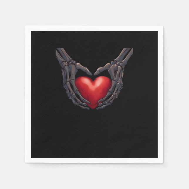 Skeleton Hand Heart Serviette (Vorderseite)