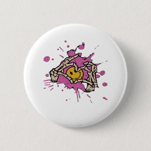 Skeleton Hand Heart Show Classic Button
