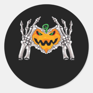 Skeleton Hand Heart Sign Bone Kostüm Runder Aufkleber