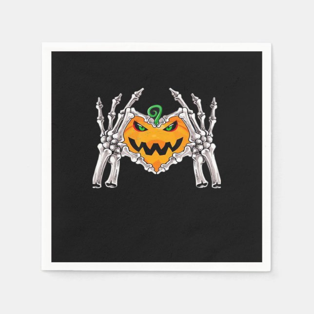 Skeleton Hand Heart Sign Bone Kostüm Serviette (Vorderseite)