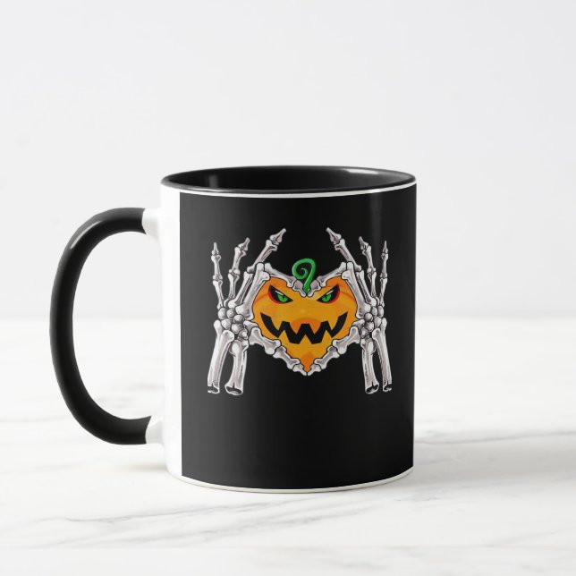 Skeleton Hand Heart Sign Bone Kostüm Tasse (Links)