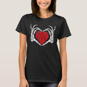 Skeleton Hand Heart Sign Bones Kostüm Halloween T-Shirt