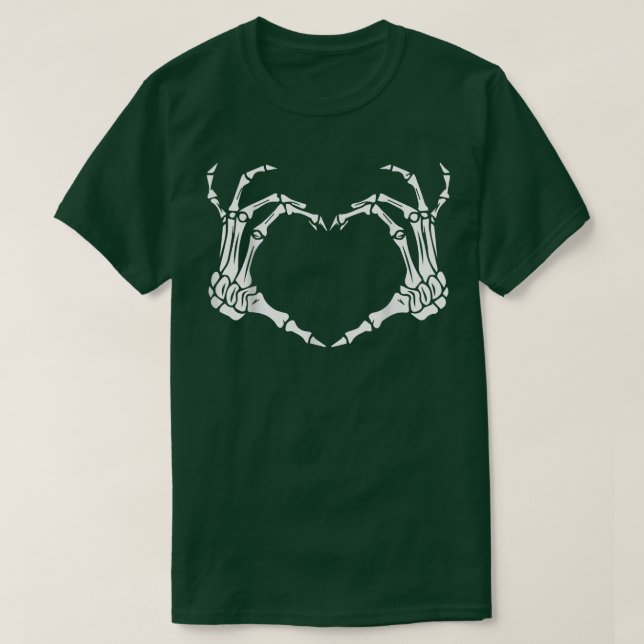 Skeleton Hand Heart Sign Costume Funny Halloween O T-Shirt (Design vorne)