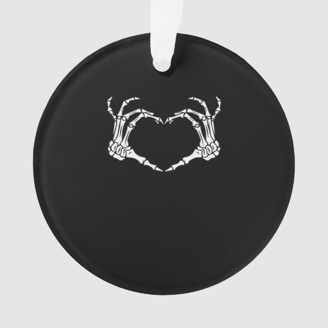 Skeleton Hand Heart Sign Costume Funny Halloween Ornament (Vorderseite)
