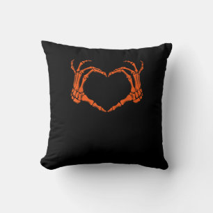 Skeleton Hand Heart Sign Costume Halloween Design Kissen