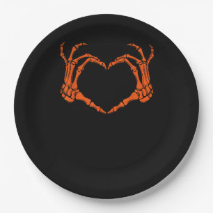 Skeleton Hand Heart Sign Costume Halloween Design Pappteller