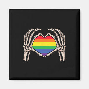 Skeleton Hand Heart Sign Retro Halloween Longbt Ra Magnet