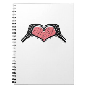Skeleton Hand Heart Sign Valentinstag Classic Notizblock