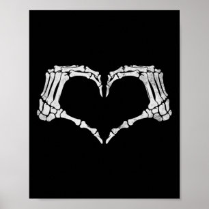 Skeleton Hand Heart Sign Vintage Halloween-Kostüme Poster