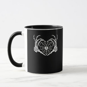 Skeleton Hand Heart Spiderweb Halloween Cobweb Par Tasse