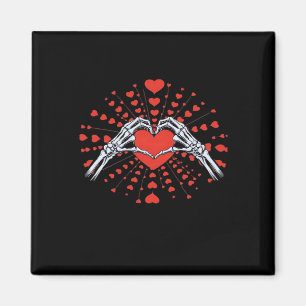 Skeleton Hand Heart Valentinstag Funny 2025 Hear Magnet