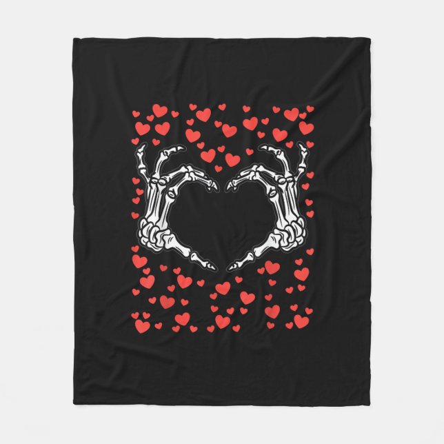 Skeleton Hand Heart Valentinstag Funny Classic Fleecedecke (Vorderseite)