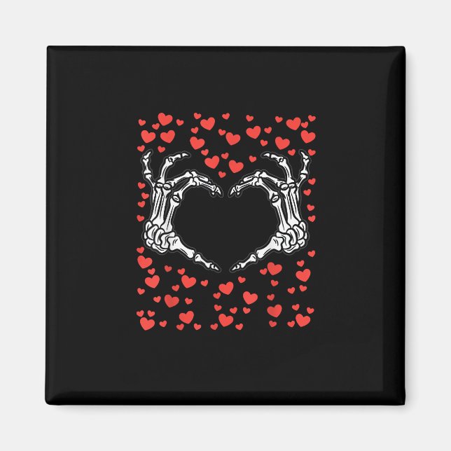 Skeleton Hand Heart Valentinstag Funny Classic Magnet (Vorne)