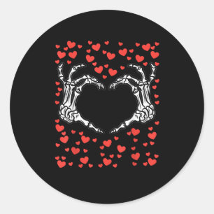 Skeleton Hand Heart Valentinstag Funny Classic Runder Aufkleber