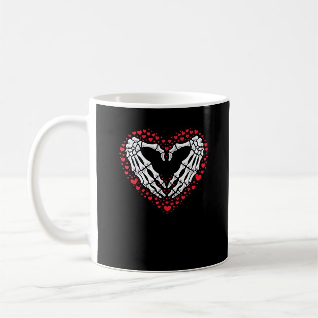 Skeleton Hand Heart Valentinstag Funny Couple Cu Kaffeetasse (Links)
