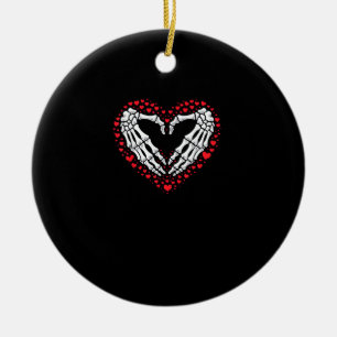 Skeleton Hand Heart Valentinstag Funny Couple Cu Keramik Ornament