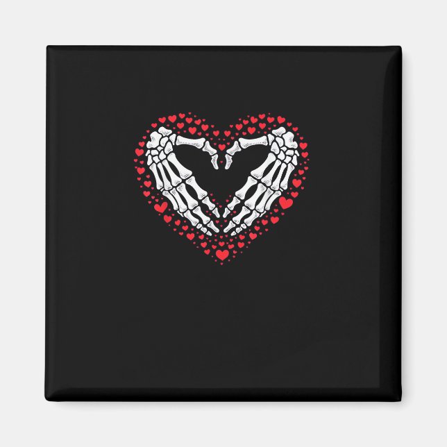 Skeleton Hand Heart Valentinstag Funny Couple Cu Magnet (Vorne)