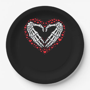 Skeleton Hand Heart Valentinstag Funny Couple Cu Pappteller