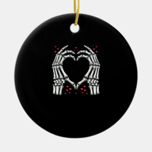 Skeleton Hand Heart Valentinstag Funny Couple Keramik Ornament