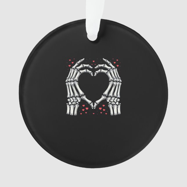 Skeleton Hand Heart Valentinstag Funny Couple Ornament (Vorderseite)