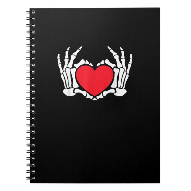 Skeleton Hand Heart Valentinstag Funny Meme Notizblock (Vorderseite)