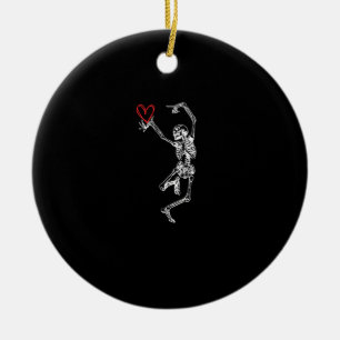 Skeleton Hand Heart Valentinstag Keramik Ornament