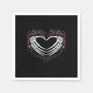 Skeleton Hand Herz 4. US-amerikanischer Patriotike Serviette